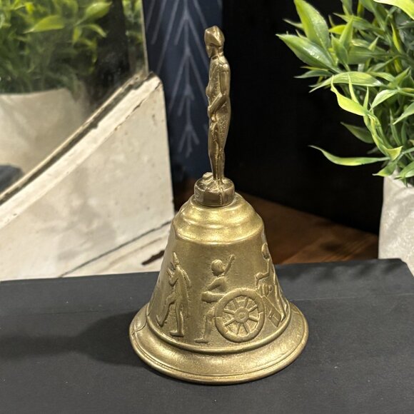 Vintage Brass Bell Depicting Napoleon Bonaparte Clapper Bell French Table Bell - Picture 5 of 10